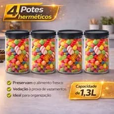 Potes Herméticos Organizador de Mantimentos Transparente BPA Free