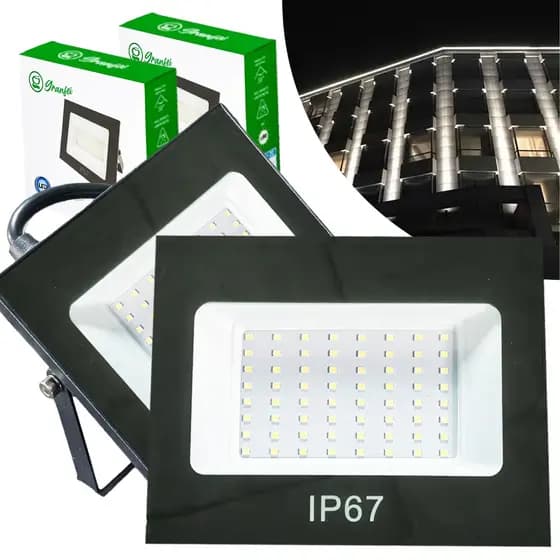 15 Refletor Led 100W 150W 200W 300W Branco Frio 6500K Smd IP67 Holofote Projetor Slim VANTtagem