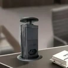 Tomada Mesa USB Tipo-C 3 Pinos Bivolt Carregamento Rápido Toque Proteção Escritório Casa VANT