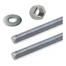 KIT 10 Barra Roscada 3/8 1 Metro + 100 Porca e Arruela Zincada PROMOÇÃO !!!