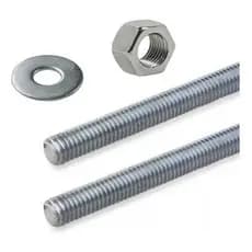 kit 10 Barra Roscada de 1/4 1 Metro + 100 Porca e 100 Arruela Zincada  PROMOÇÃO!!!!!