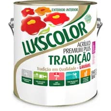 Tinta latex Acrílica Fosco Lavavel 3,6L Lukscolor Tradição BRANCO