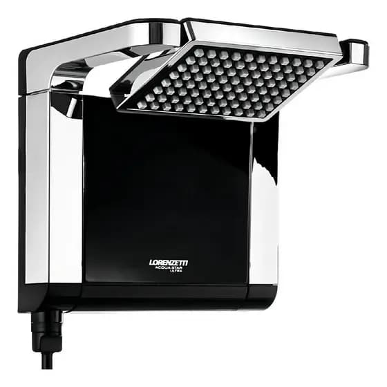 Chuveiro Elétrico De Parede Lorenzetti Acqua Ultra Star Preto-cromado