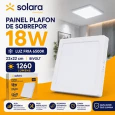 Painel Led Plafon Sobrepor 6500K Luminária de Teto Quadrado Iluminação Forte Bivolt 127/220V Placa LED Lâmpada