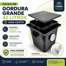 Caixa Coletora de Gordura Grande 42L 50mm 75mm 100mm Cozinha PVC Esgoto Retentor Resíduos com Sifão