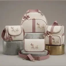 Kit Bolsas Maternidade Luxo Personalizadas 4 peças Mamãe E Bebê