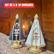 Kit 5 A 10 Nossa Senhora Aparecida 15cm Azul e Branca Lembracinha Para Batizado e Casamento