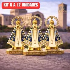 Kit 6/12 Santinha Nossa Senhora Aparecida Painel Para Carro Caminhao Mesa Dupla Face