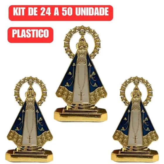 Kit 24/48/50 Santinha Nossa Senhora Aparecida Painel Para Carro Caminhao Mesa Dupla Face Plastico