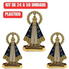 Kit 24/48/50 Santinha Nossa Senhora Aparecida Painel Para Carro Caminhao Mesa Dupla Face Plastico