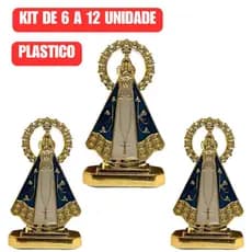 Kit 6/12 Santinha Nossa Senhora Aparecida Painel Para Carro Caminhao Mesa Dupla Face Plastico