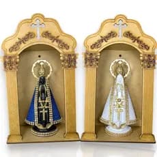 Capela Oratório Nossa Senhora Aparecida Com Detalhe Strass e Capela em MDF