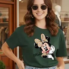 T Shirt 100% Algodão Estampada Minnie Personagem Camiseta Estilosa Blogueira Envio Imediato