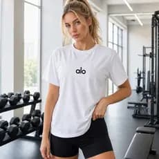 T-Shirt Feminina Fitness Yoga Camiseta Estilosa Tendência Academia 100% Algodão Envio Imediato