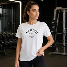 T-Shirt Feminina Fitness Camiseta Estilosa Cidade Tendência Estampada 100% Algodão Envio Imediato
