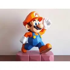 Mario Poligonal 3D Decoração Gamer Colecionável