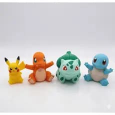 Pokemon Iniciais de Kanto Pikachu Squirtle Bulbasaur Charmander Impressão 3D