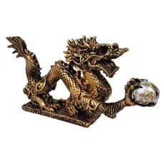 Dragão Chinês Enfeite Com Base Decoração Resina