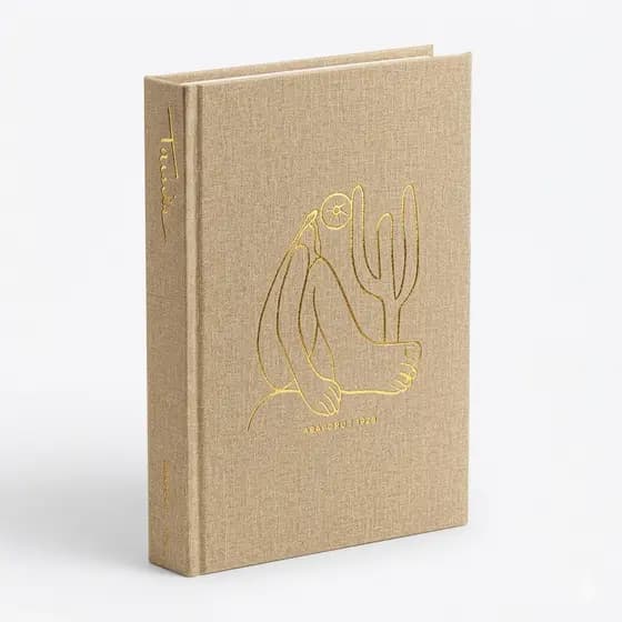 Livro Caixa Decorativo Organizador Abaporu MDF e PU Estampa Dourada Tarsila do Amaral Mart Collection