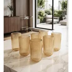 Conjunto 6 Copos de Vidro Âmbar 450ml Bliss