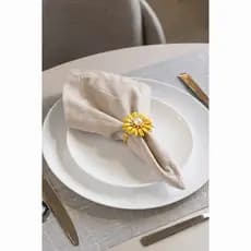 Conjunto 4 Anéis para Guardanapo Floratta 4x4cm Dourado com Pérola Wolff