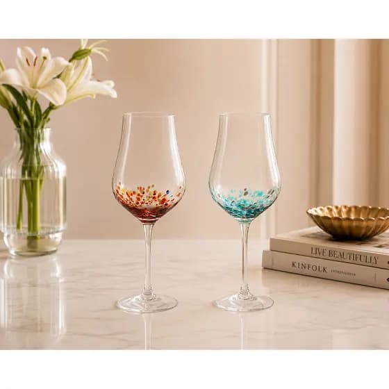 Jogo 2 Taças para Vinho 510ml Vidro Elegante Fracalanza