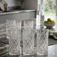 Conjunto 6 Copos de Vidro Diamante 335ml Flux