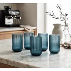 Conjunto 6 Copos de Vidro Azul Escuro 450ml Bliss