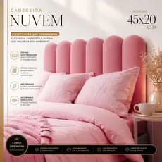 Kit Cabeceira de Cama Casal Decorativa Esconde Parede King 45x20 NUVEM - Envio Imediato!