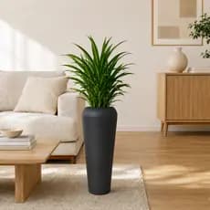 Vaso Decorativo Coluna Floripa Polida 66cm Polietileno Planta Flor Luxo Casa Sala Jardim