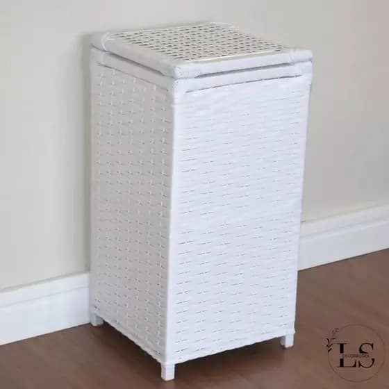 Roupeiro Cesto de Roupas 30x30x60 54 Litros Fibra Sintética Cesto Organizador Para Quarto Banheiro