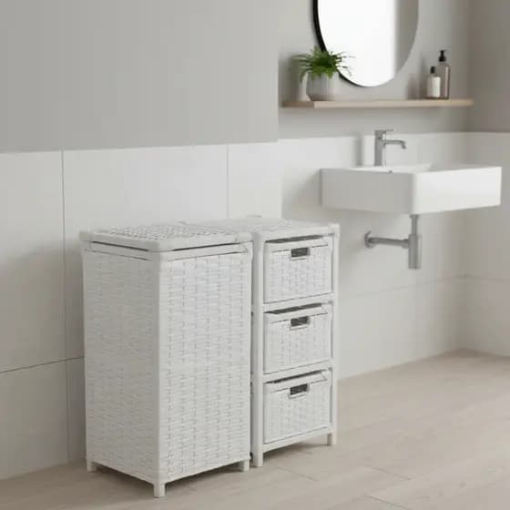 Kit Gaveteiro Organizador 3 Gavetas e Roupeiro 30x30x60 Para Quarto Banheiro Sala Fibra Sintética