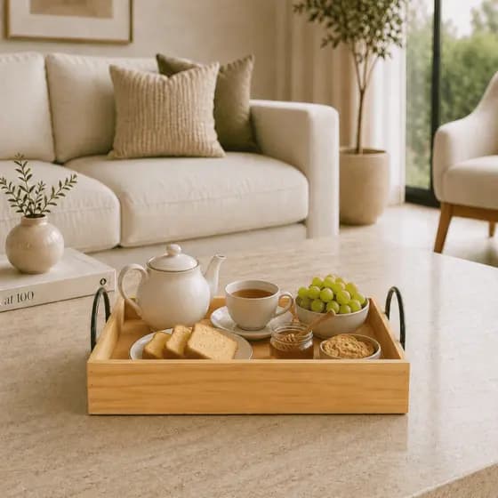 Kit 10 Bandejas Grande em Madeira de Pinus 29x40 Com Alça para Café da Manhã - Presentes - Decoração