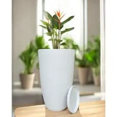 Vaso Coluna Bojo Fosco Jateada 55x33 cm Polietileno Planta Flor Jardim Varanda Moderno Elegante