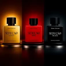Kit 3 Perfumes de Feromônios Masculinos Sedução Premium Red Gold e Black