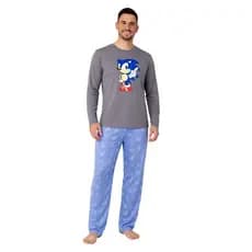 Pijama Masculino Longo Inverno Linha Noite Personagens Divertidos Conjunto Manga Longa e Calça Malha Confortável
