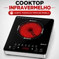 Cooktop Elétrico Infravermelho 2200W Portátil 220V/110V Compatível Todas Panelas Digital MOX
