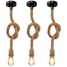 Pendente Corda Retro Vintage Rústico Decorativo Teto E27 1M Metro 110v 220v Bivolt (1 UNIDADE)