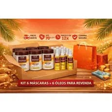 Super kit para revenda – 6 máscara 500g macadamia e colageno +6 óleo 50 ml hidrata, repara e controla o frizz o brilho