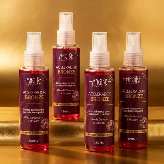 kit 4 Acelerador de Bronze 120ml Magike Beauty com Urucum e Cenoura