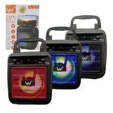 Mini Caixa de Som LED RGB 8W Bluetooth Portátil com Suporte Celular