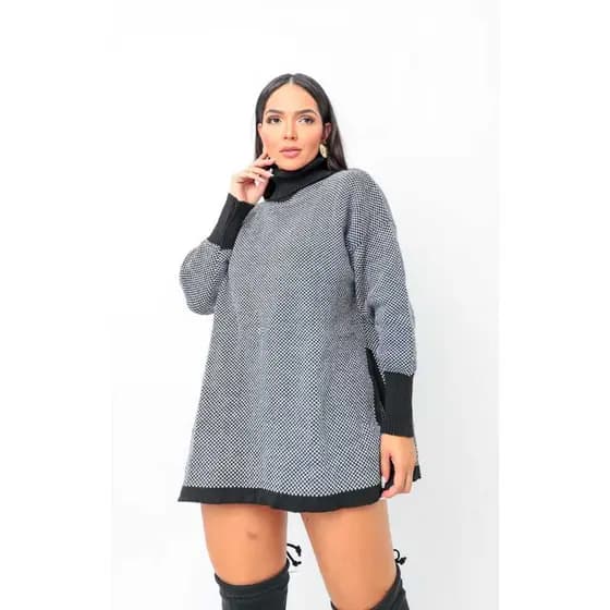 Poncho Tricot Inverno Gola alta Tendencia Blog Moda Frio 2025