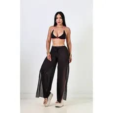 Calça saida de Praia Pantalona em Tule premium Moda Verão Top Blog 2025