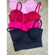 Cropped De Concha Moda Verão Top Blog Alça 2025