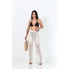 Calça Saida De Praia Moda Verão Linda Fashion Blogueira Amarrar Modelo Ana Castella 2026