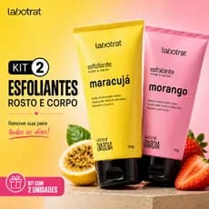 Kit 2 Esfoliante Labotrat 150g Morango e Maracujá Facial e Corporal Rosto Corpo Limpeza Profunda Pele Macia