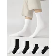 Kit 12 pares Meias Masculinas Cano Alto 40-46 preto e branco unissex