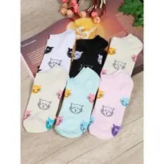 Kit 6 ou 12 Meias Femininas Curtas Estampadas – Tamanho 35-40 | Modelos Divertidos e Confortáveis