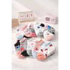 Kit 12 Pares de Meias Infantis para Menino e Menina 4 a 10 Anos Curtas e Confortáveis Sortidas
