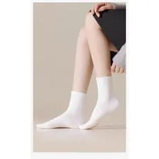 Kit 12/6 pares Meias Feminina Cano Alto preto e branco algodao 35-40 9002